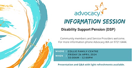 Information Session: Disability Support Pension (DSP)- Collie