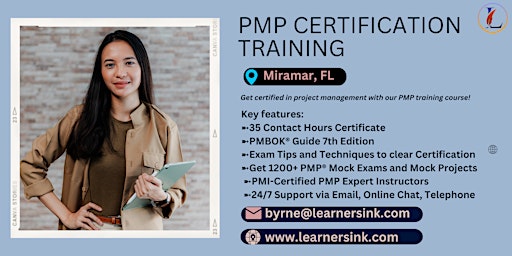 Primaire afbeelding van PMP Exam Preparation Training Classroom Course in Miramar, FL