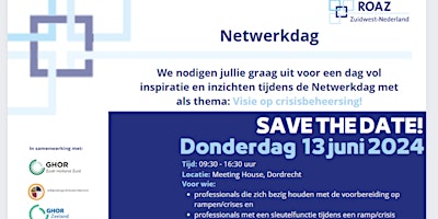 Imagem principal do evento Netwerkdag: Visie op crisisbeheersing in de acute en niet acute zorg