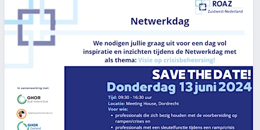 Imagem principal do evento Netwerkdag: Visie op crisisbeheersing in de acute en niet acute zorg