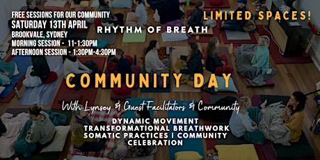 Rhythm of Breath Free Community Day- Choose a MORNING OR AFTERNOON SESSION