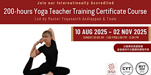 Hauptbild für 200-hours Yoga Teacher Training Certificate Course