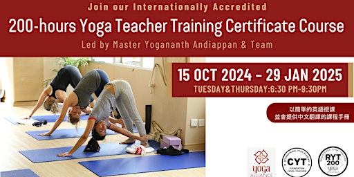 200-hours Yoga Teacher Training Certificate Course (Tue & Thu Evening)  primärbild