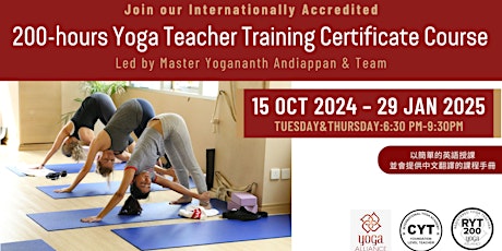 200-hours Yoga Teacher Training Certificate Course (Tue & Thu Evening)