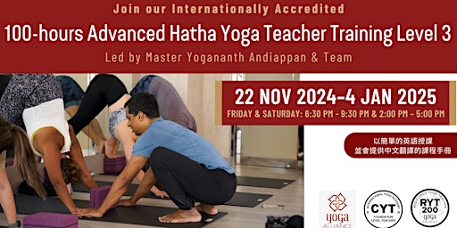 Immagine principale di 100-hours Advanced Hatha Yoga Teacher Training Level 3 