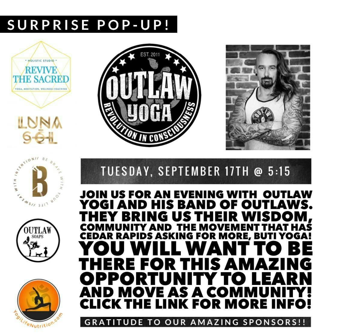 Surprise Pop-Up with Outlaw Yoga