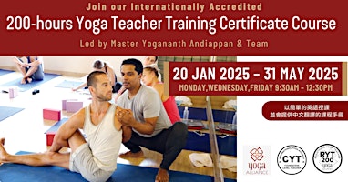 Imagem principal do evento 200-hours Yoga Teacher Training Certificate Course (Mon, Wed & Fri Morning)
