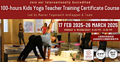 Imagen principal de 100-hours Kids Yoga Teacher Training (Mon & Wed Evening)