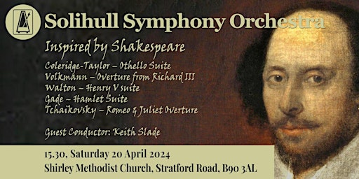 Immagine principale di Solihull Symphony Orchestra - Inspired by Shakespeare 