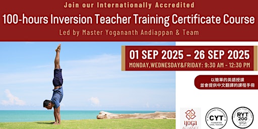 Primaire afbeelding van 100-hours Inversion Teacher Training Certificate Course