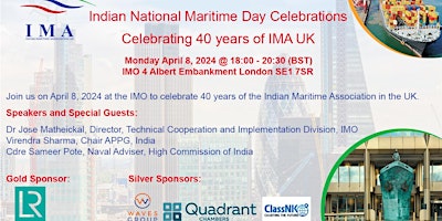 Primaire afbeelding van Indian National Maritime Day Celebrations_2024 - 40 years of IMA UK