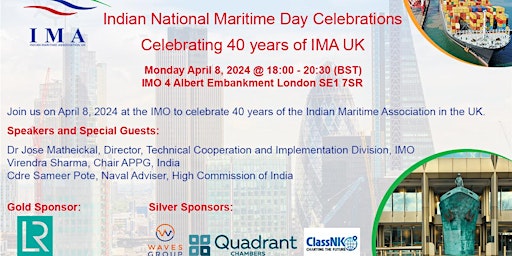 Imagen principal de Indian National Maritime Day Celebrations_2024 - 40 years of IMA UK