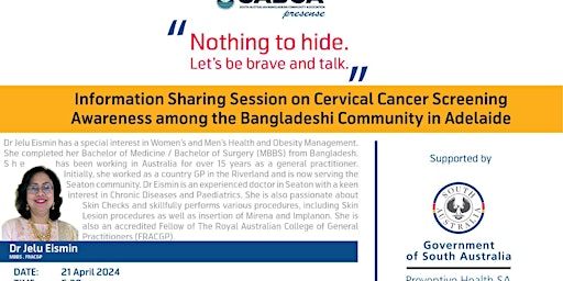 Primaire afbeelding van Cervical cancer screening awareness program for the Bengali speaking women