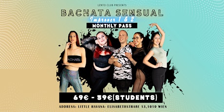 Hauptbild für Monthly Bachata Sensual Improver 1 & 2 Pass - April