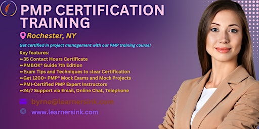 Primaire afbeelding van PMP Exam Preparation Training Classroom Course in Rochester, NY