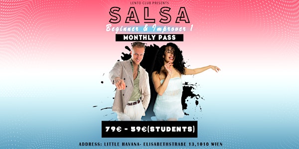 Monthly Salsa Beginner & Improver 1 Pass - April