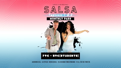 Hauptbild für Monthly Salsa Improver 1 & 2 Pass - April
