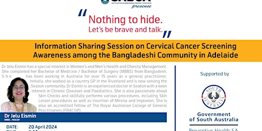 Primaire afbeelding van Cervical cancer screening awareness for Bengali speaking women