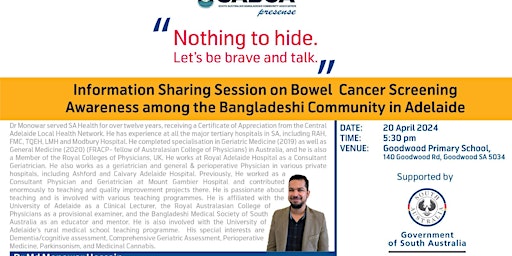 Immagine principale di Bowel Cancer awareness program for Bengali speaking communities 