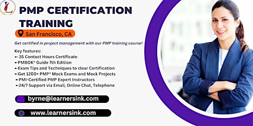 Primaire afbeelding van PMP Exam Preparation Training Classroom Course in San Francisco, CA