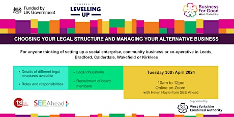 Imagem principal do evento Choosing Your Legal Structure and Managing Your Alternative Business: April