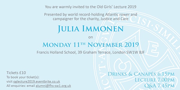 Old Girls' Lecture 2019 with Guest Speaker Julia Immonen