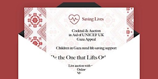 Immagine principale di Cocktail and Auction in Aid of UNICEF UK - Gaza Appeal 