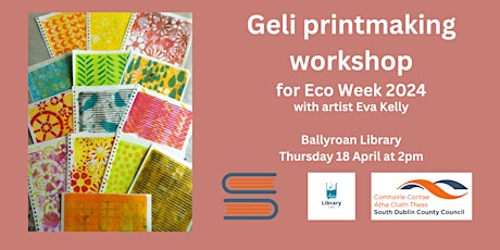 Geli printmaking workshop for adults Eco Week 2024