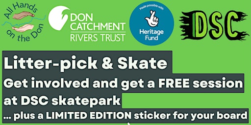 Imagem principal do evento Doncaster Litter-pick & Skate (get a free skate session!)