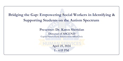 Image principale de Empowering Social Workers in Identifying & Supporting Students on the Autism Spectrum