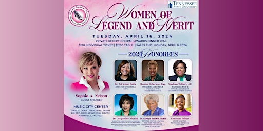 Primaire afbeelding van Women of Legend and Merit Awards Dinner