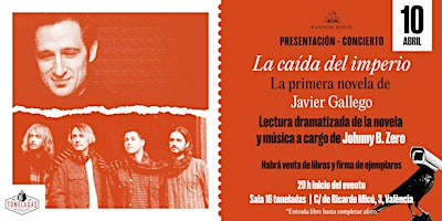 Immagine principale di Javier Gallego presenta su primera novela, LA CAÍDA DEL IMPERIO. 