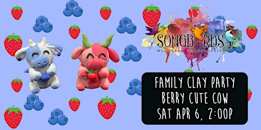 Family Clay Party at Songbirds- Berry Cute Cow primary image