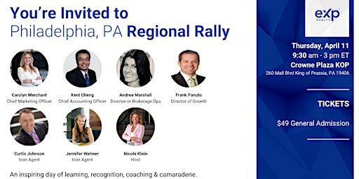 Imagen principal de eXp Regional Rally- Philadelphia PA