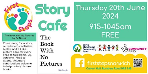 Hauptbild für First Steps does Story Cafe - THE BOOK WITH NO PICTURES by BJ Novak