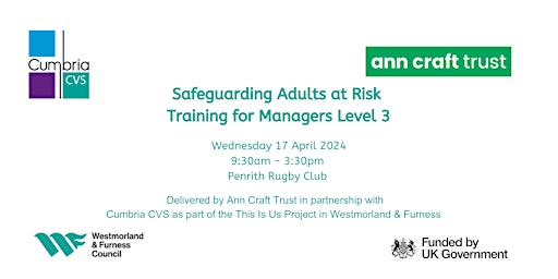 Imagem principal do evento Safeguarding Adults at Risk Training for Managers Level 3