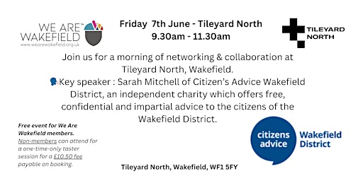 We Are Wakefield First Friday Networking 7 June - Tileyard North