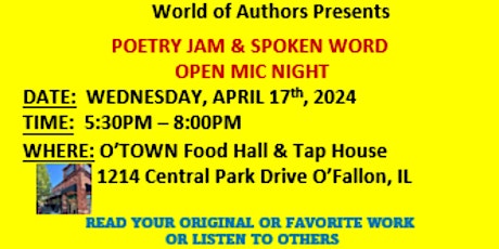 World of Authors Poetry Jam & Spoken Word Open-Mic Night