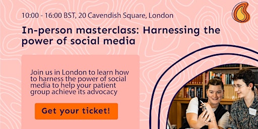Imagem principal do evento In-person masterclass | Harnessing the power of social media