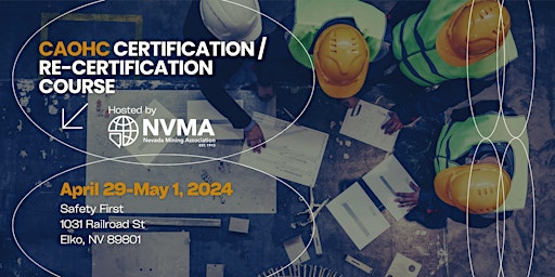 Primaire afbeelding van CAOHC Certification / Re-Certification Course hosted by NVMA