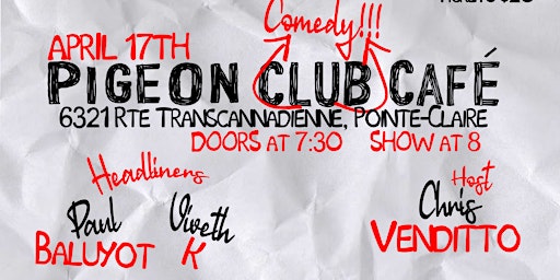 Image principale de Copy of Comedy night Pigeon club cafe #5