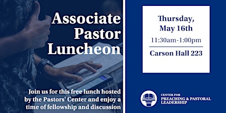 Associate Pastor Luncheon