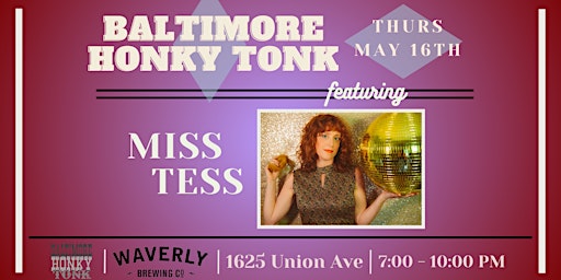 Imagem principal do evento Baltimore Honky Tonk feat: Miss Tess