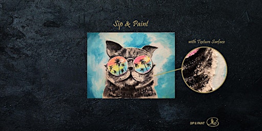 Imagen principal de Sip and Paint (Texture Art): Cool Cat (2pm Sat)