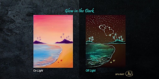 Sip and Paint (Glow in the Dark): Sweet Beaches (8pm Sat) primary image