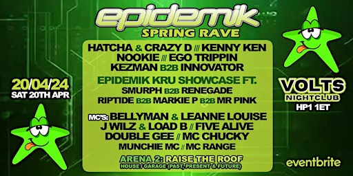 Hauptbild für epidemik Spring Rave @ VOLTS Hemel Hempstead HP1 1ET