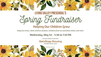 Imagem principal de Lyons Valley Preschool's Spring Fundraiser