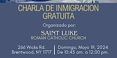 CHARLA DE INMIGRACION GRATUITA primary image