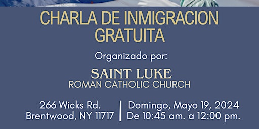 Image principale de CHARLA DE INMIGRACION GRATUITA