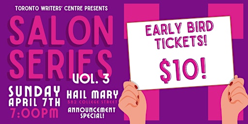 Imagem principal do evento Toronto Writers' Centre Presents: Salon Series Vol. 3
